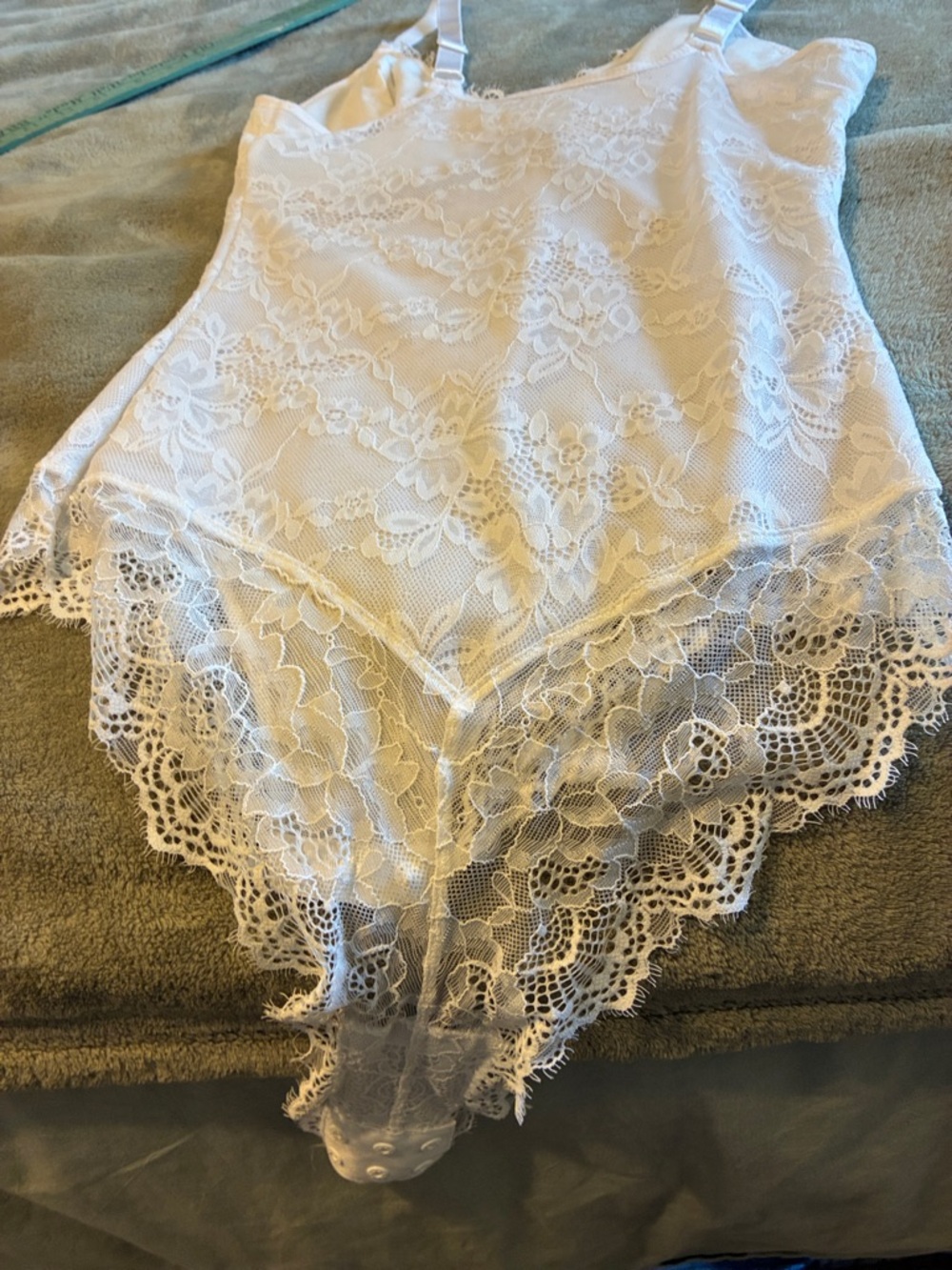 Last Chance- Women's White Lace Bodysuit Intimate - Picture 8 of 13